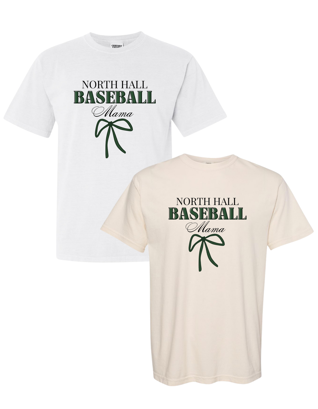 North Hall Baseball Mama Bow T-Shirt
