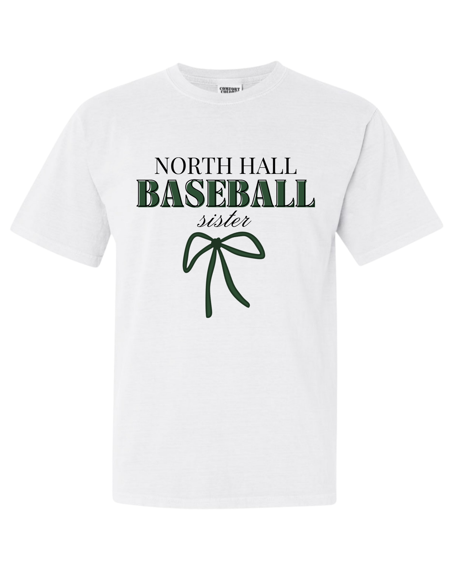 North Hall Baseball Sister Bow T-Shirt