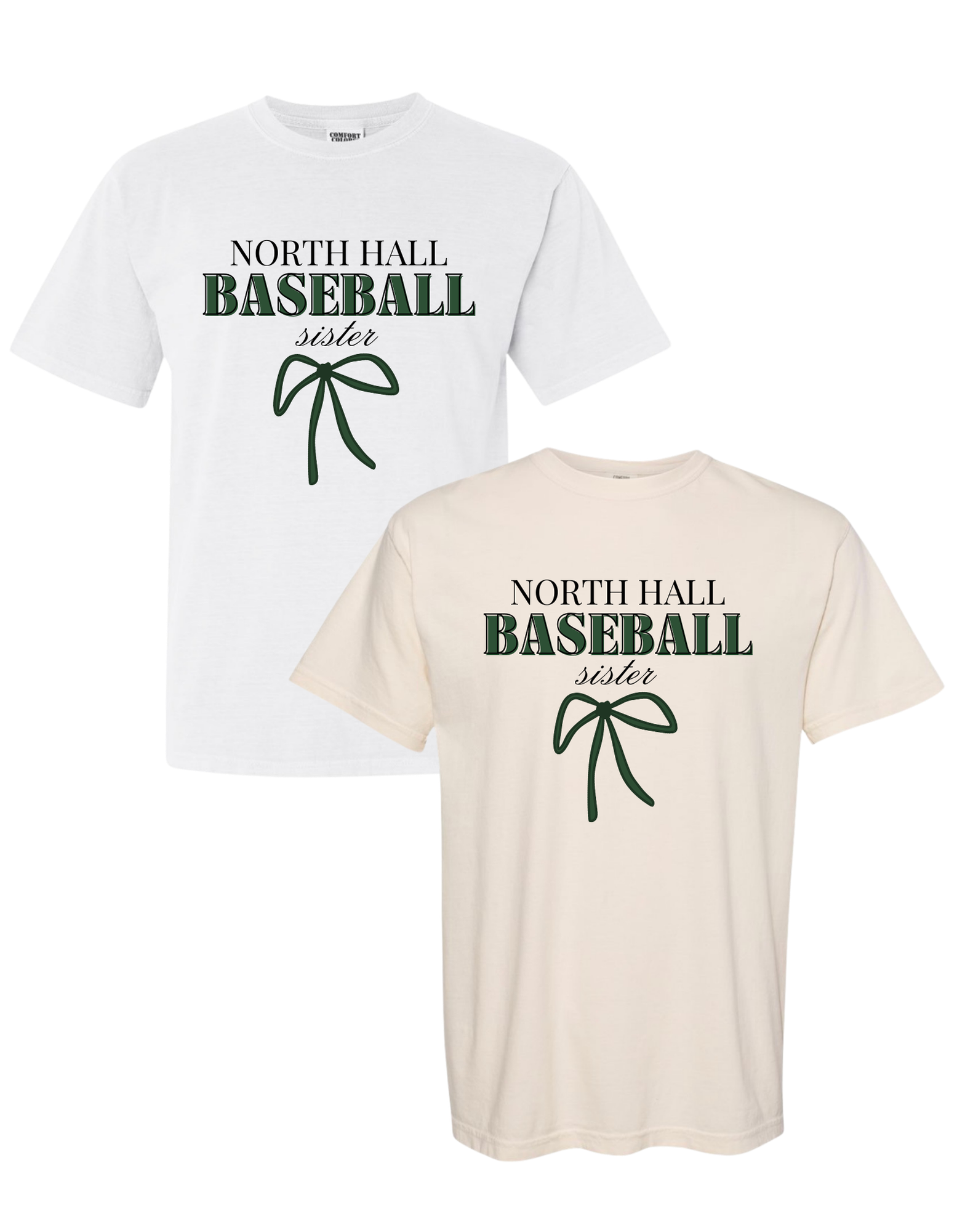 North Hall Baseball Sister Bow T-Shirt
