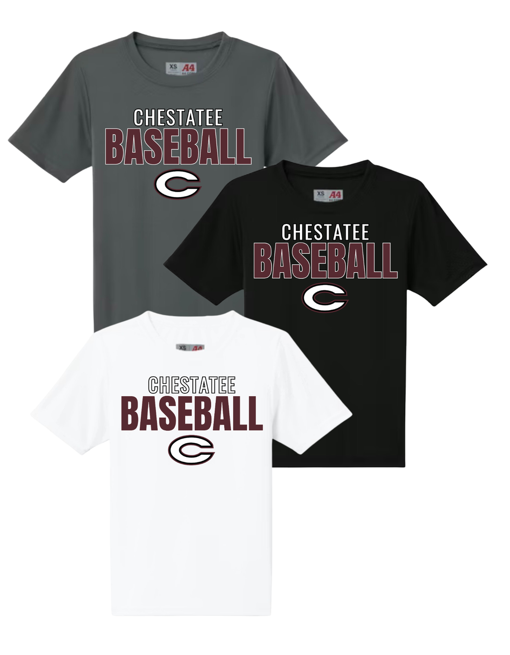 Chestatee Baseball Maroon & White Performance T-Shirt