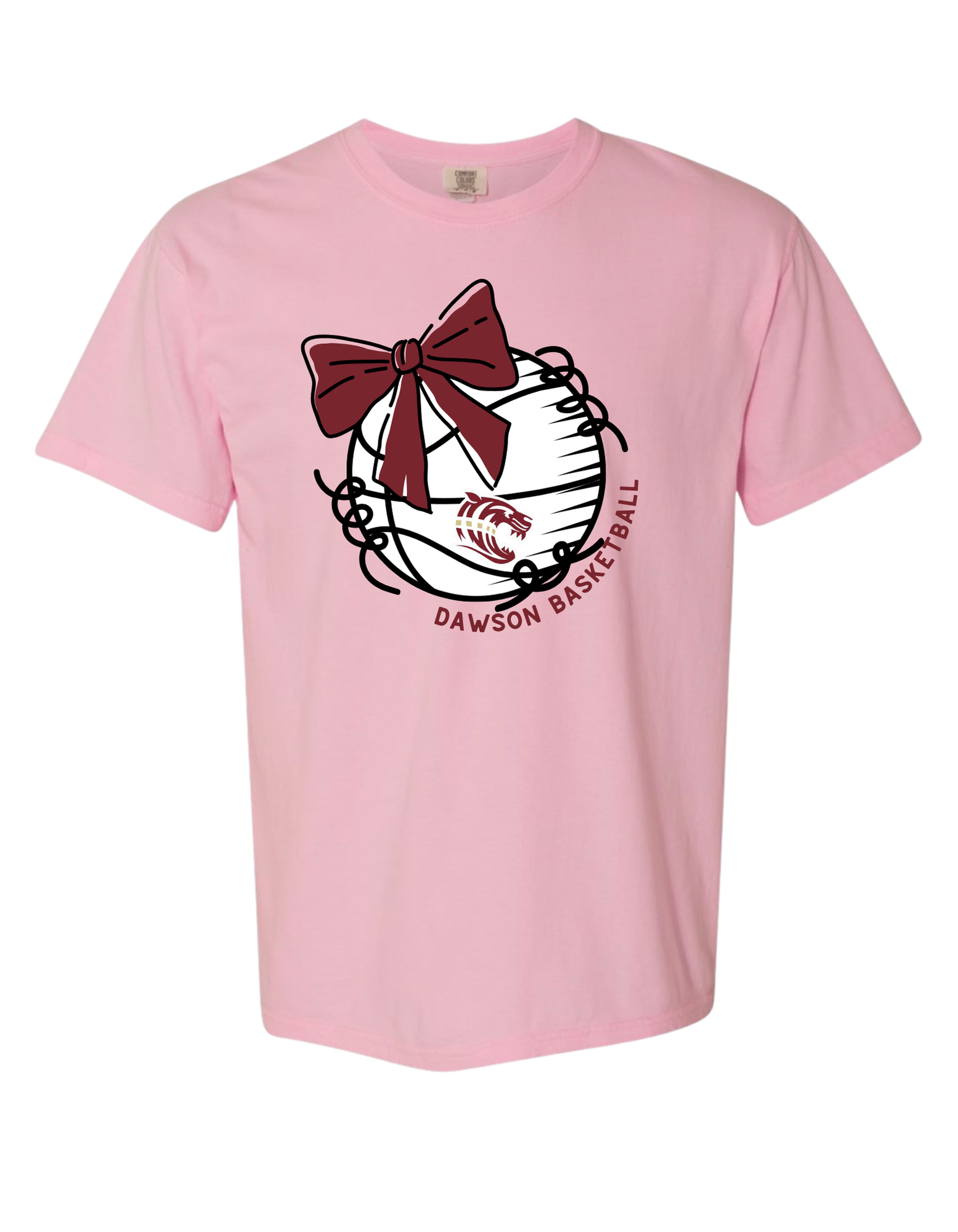 Dawson County Basketball & Bow T-Shirt