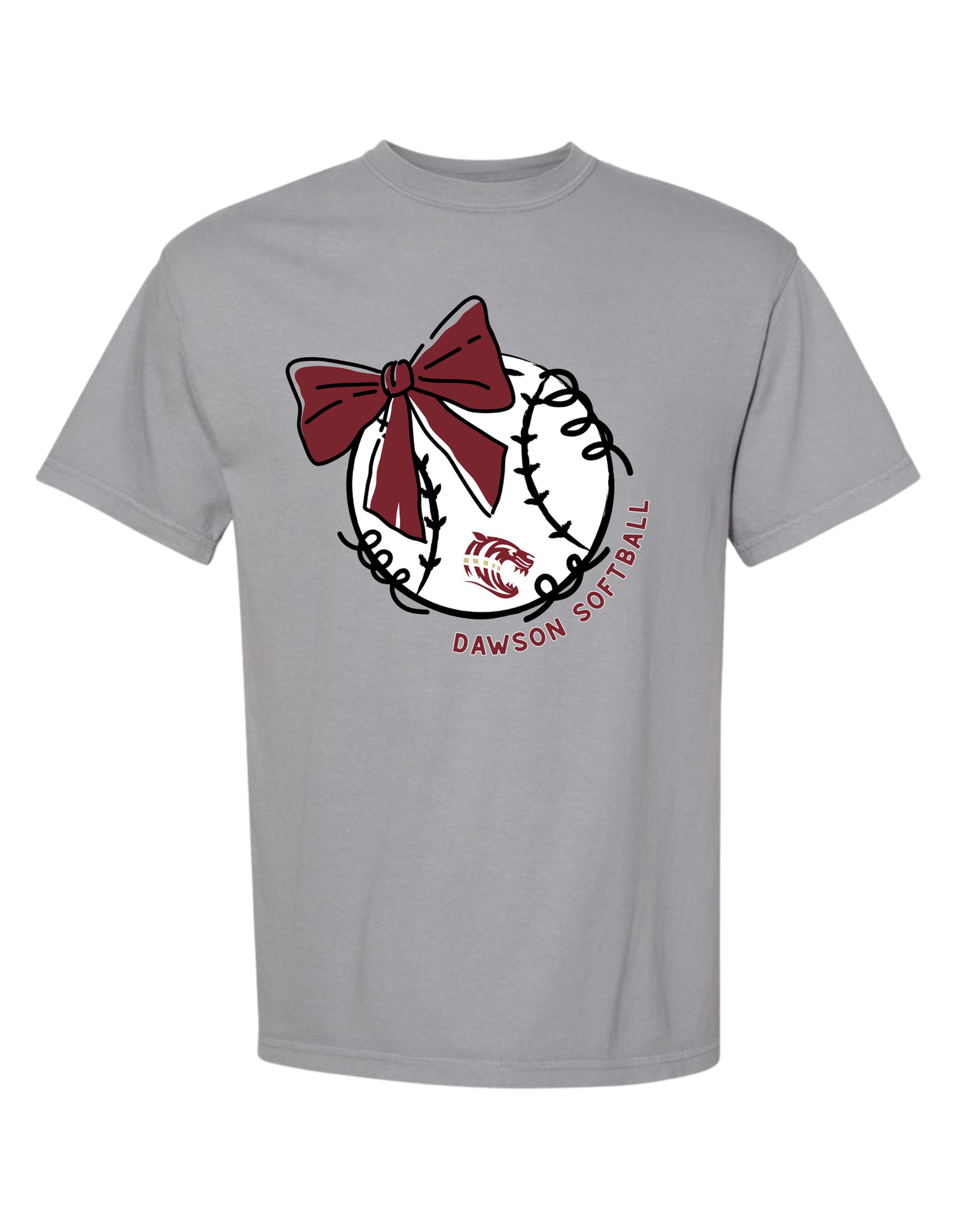Dawson County Softball & Bow T-Shirt