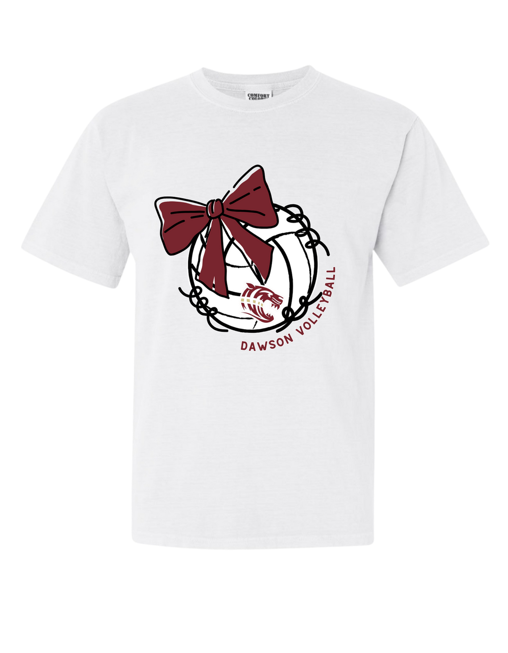 Dawson County Volleyball & Bow T-Shirt