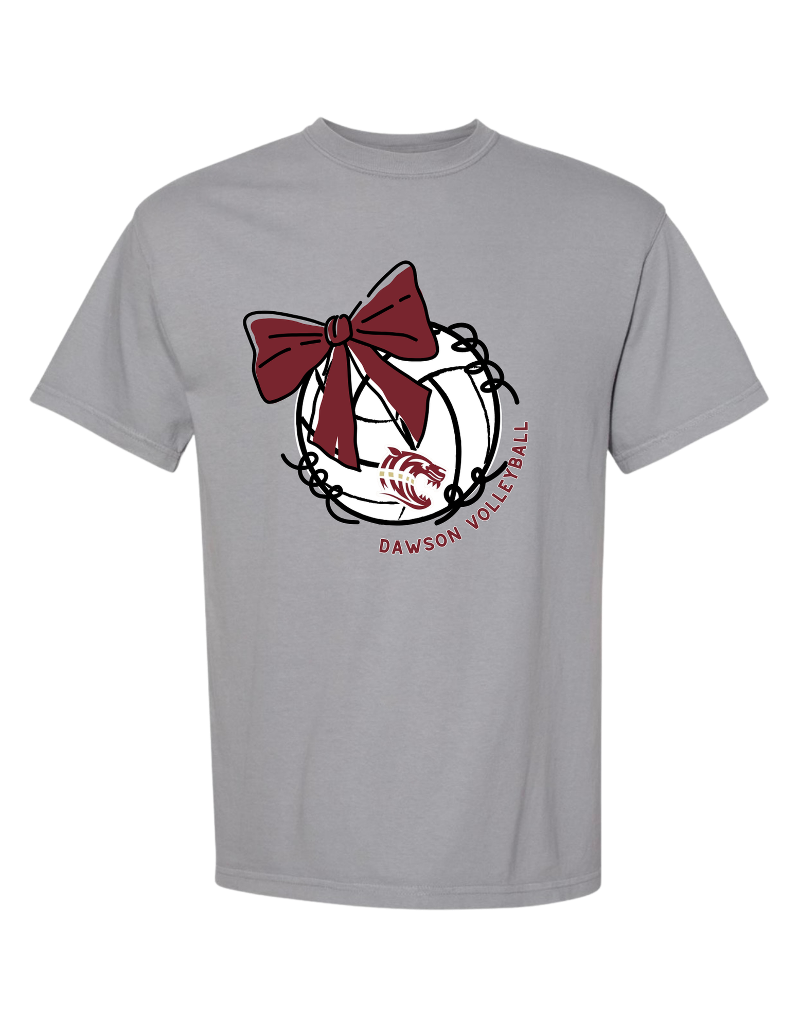 Dawson County Volleyball & Bow T-Shirt