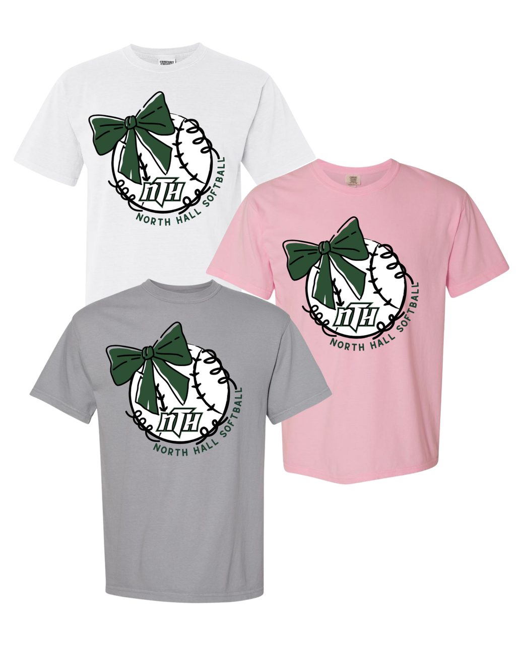 North Hall Softball & Bow T-Shirt