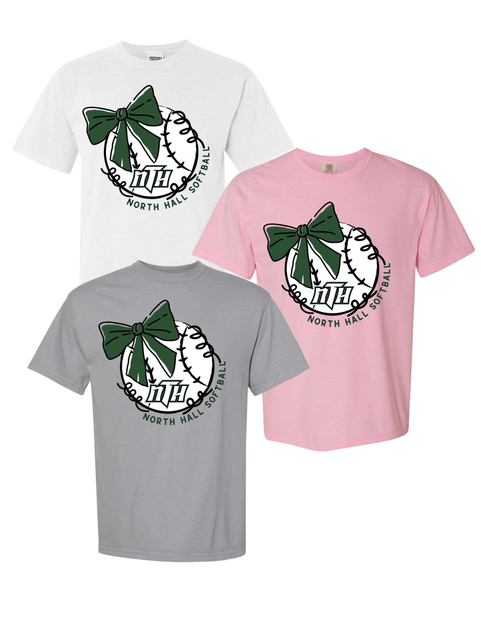 North Hall Softball & Bow T-Shirt