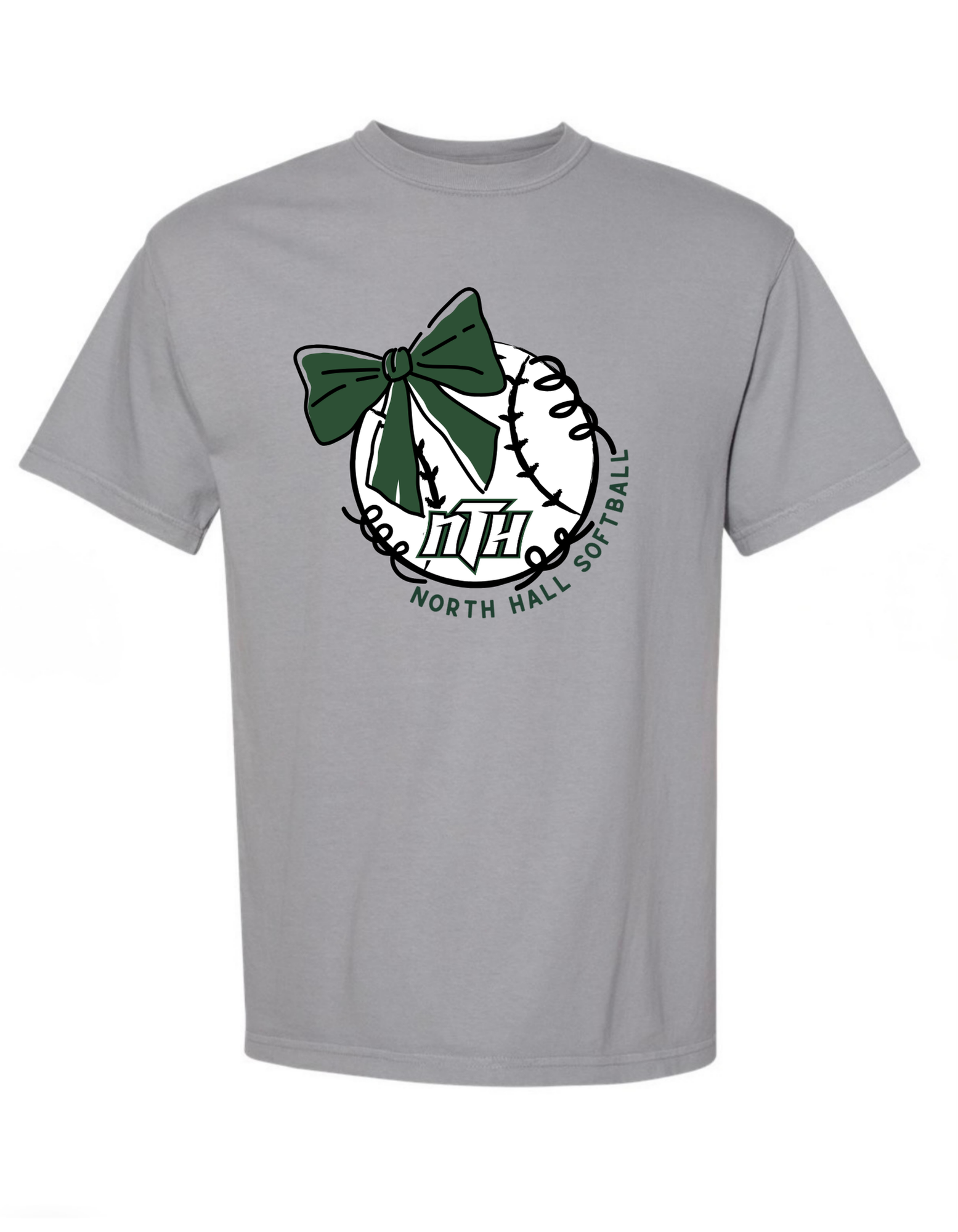 North Hall Softball & Bow T-Shirt