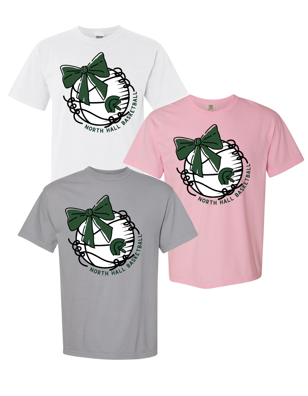 North Hall Basketball & Bow T-Shirt