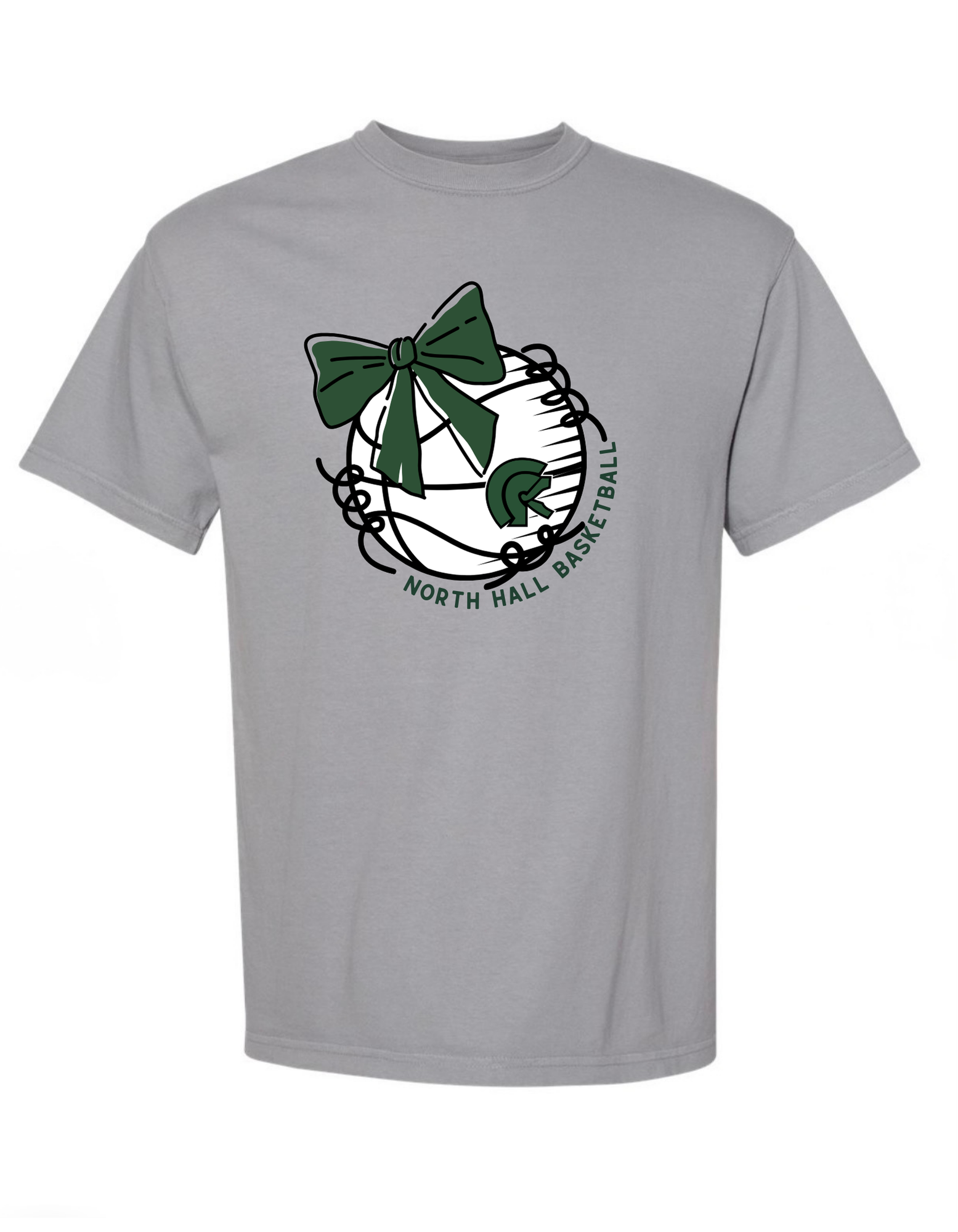 North Hall Basketball & Bow T-Shirt