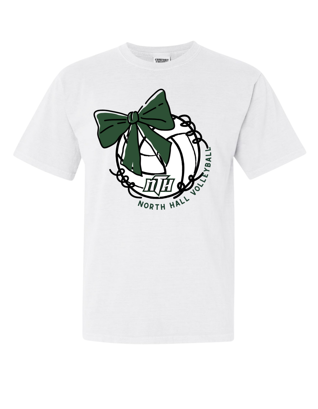 North Hall Volleyball & Bow T-Shirt