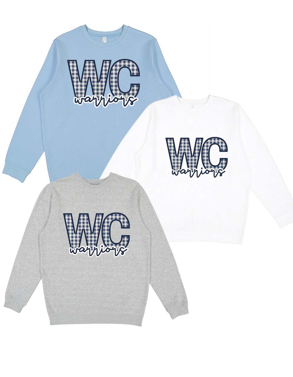 White County Warriors Gingham Boutique Sweatshirt