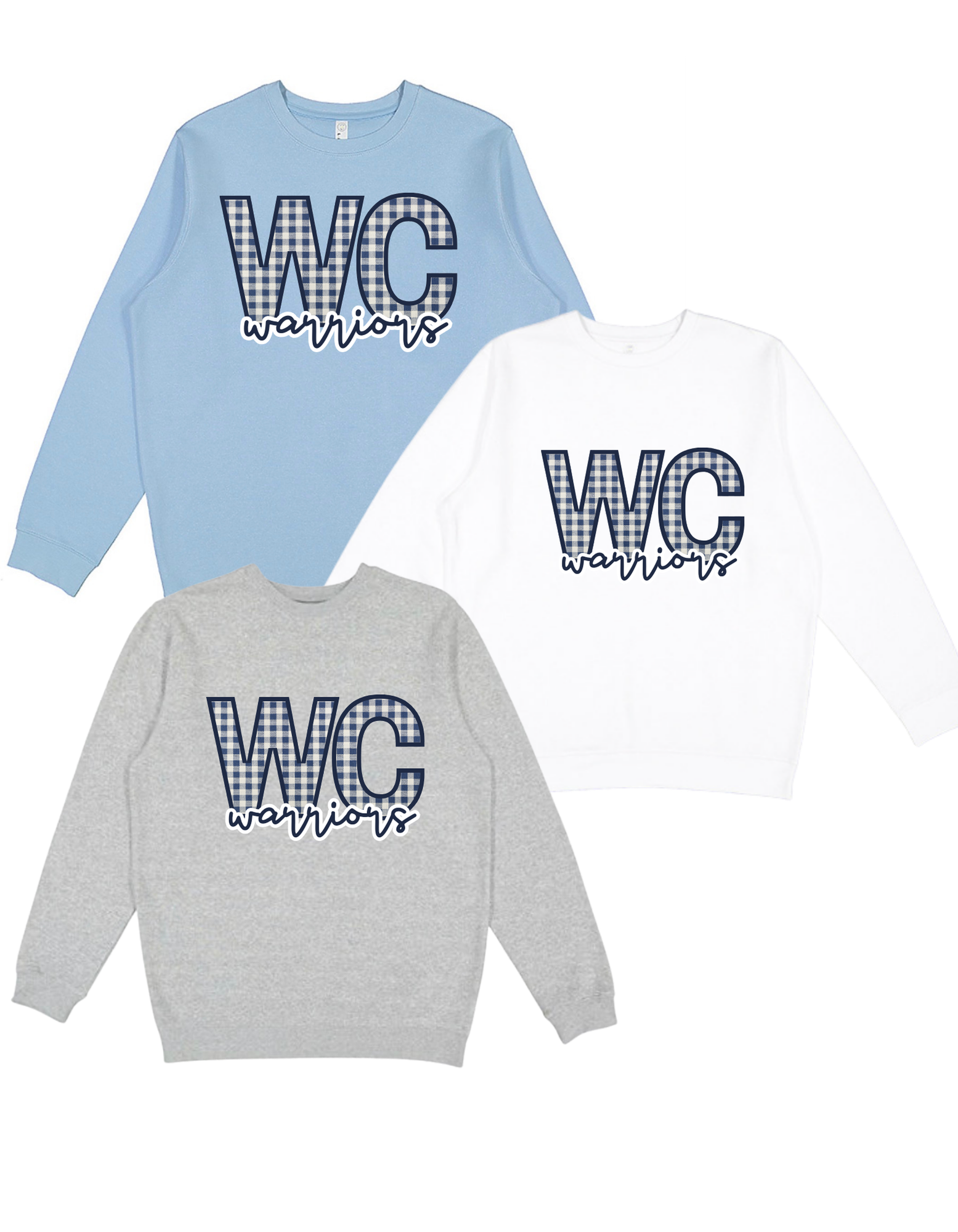 White County Warriors Gingham Boutique Sweatshirt